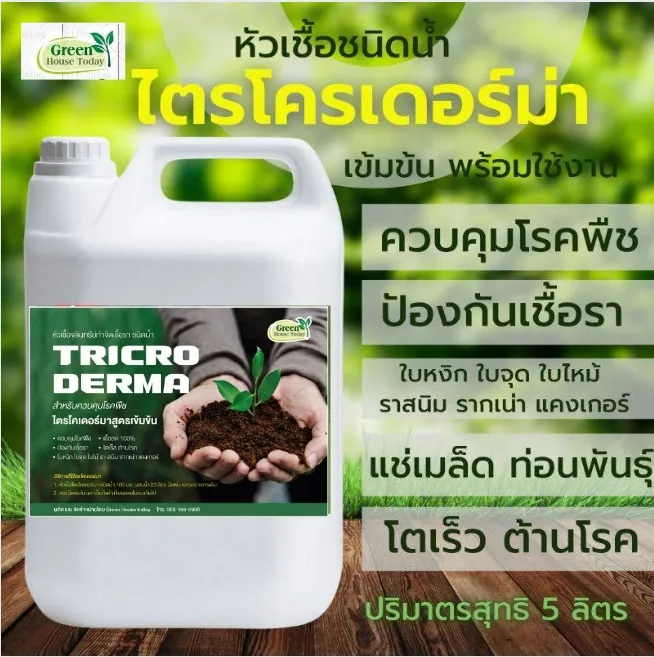 ไตรโคเดอร์มา เชื้อสด ชนิดน้ำ 5 ลิตร ควบคุมโรคเชื้อรา