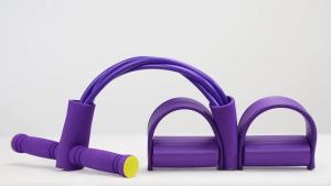 จัดส่งจากประเทศจีน [BIN] สายรัดต้านทานเท้าสี่เส้นสำหรับซิทอัพ ยืดกล้ามเนื้อหน้าท้อง โยคะ เทรนเนอร์เอว สายดึงความยืดหยุ่นสูง