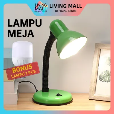 Lampu Baca / Lampu Meja / Lampu Belajar Leher Flexible Fitting / Merk HAKAMITSU HLM-001