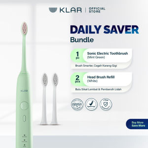 KLAR DailySaver - Paket Bundle Sikat Gigi Elektrik 2in1 | Sonic Electric Toothbrush + Head Brush Refill