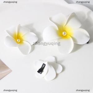 [COD] zhangyuqing 1Pcs Plumeria Flower Hair Clips For Women Girls Hairpins Egg Flower Barrette Hawaiian Wedding Party Bag Hat Accessories