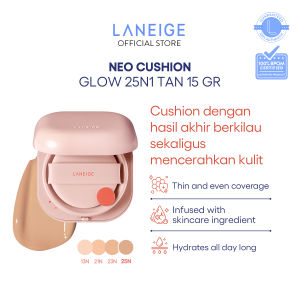 LANEIGE NEO Cushion Glow 15g - Tahan Lama Hingga 24 Jam Dilengkapi SPF 46 PA++ - Hasil Akhir Glowing dan Melembapkan - Full Coverage - Untuk Kulit Kering
