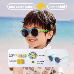 LEMONKID 3D Sunglasses Cartoon Foldable Children Round Frame Baby Sunproof UV Protection Boys and Girls 3-12 LK2230214+LK2230215