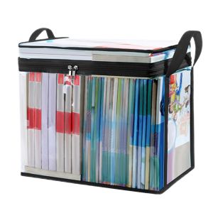Large Book Organizer Storage Bag Waterproof Dust-proof Storage Box Clear PVC Snack Storage Bag with Zipper Handle