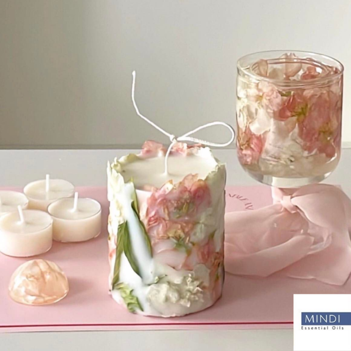 Nến Trụ Trang Trí Hoa Khô Xung Quanh Thơm Phòng Decor Vintage - MINDI ...