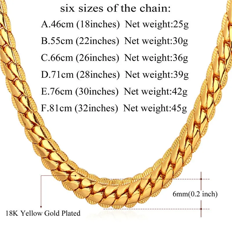 U7 18k gold deals chain