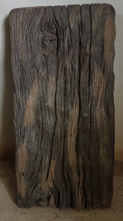 แผ่นทางเดินคอนกรีตลายไม้สำเร็จรูป ขนาด 30x60 ซม. สีดำเหลือง