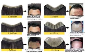 Men Toupee Forehead Hair Line Frontal Hairpiece for Men With 6 Pieces Free Tape Brazilian Human Hair Replacement For Baldness 6 inch Short Remy Hair With PU Skin Base Natural Hair