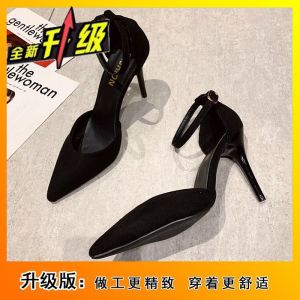 Free Shipping Thin-Heeled Single-Strap High-Heeled Sandals For Women Summer Pure Desire Closed-Toe Sandals Fashionable One-Strap Sandals