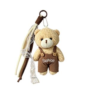 NEXTYOO Hình gấu Búp bê nhồi bông Nơ ren trang trí Được nhồi bông. Búp bê đồng hành bàn ăn Di động Mềm mại Gấu bông dành cho trẻ em