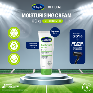 Cetaphil Moisturizing Cream 100g dengan Sunflower Oil Vitamin E dan Almond Oil Pelembap Wajah & Kulit untuk Kulit Sangat Kering dan Sensitif