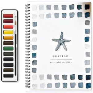 BENYTRO with Paint Brush Watercolor Workbook With Color Palette Beginner-Friendly Watercolor Paint Book  Art Painting Supplies for Kids Adults Teens