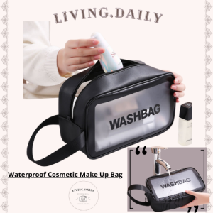 Waterproof TPU Cosmetic Bag Makeup bag Transparent Storage Bath Bag Hand Printed Portable Wash Bag Travel 洗漱包 化妆包 旅行