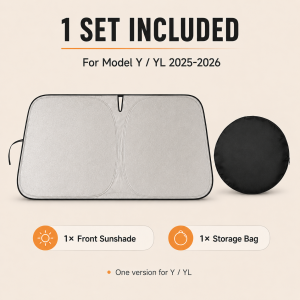 For Tesla Model Y YL 2025-2026 Front Windshield Sunshade Foldable Car Window Heat Shade