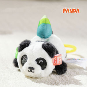 PULL STRING PANDA DINOSAUR PLUSH TOY SPINNING PLANT WITH BELL WIND UP SOOTHER FOR BABIES 0-36 MONTHS