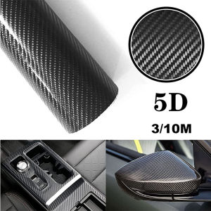 5D Carbon Fiber Sticker Black Automotive Self-Adhesive Threshold Bar Protection Sticker For Motorcycle Auto