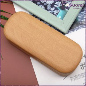 Suomi Portable Glasses Case Hard Wooden Grain Spectacle Frame Box Reading Glasses Holder Case