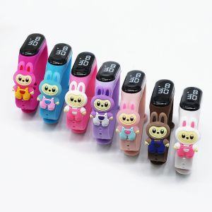 SKJK Labubu 3D Đồng hồ trẻ em Hoạt hình LED Dây đeo cổ tay trẻ em Dễ thương Không thấm nước Đồng hồ điện tử Dành cho bé trai bé gái