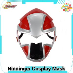 หน้ากาก ขบวนการ นินนินเจอร์ อากะเรนเจอร์ Ninninger Coaplay Mask ของแท้ Bandai