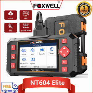 FOXWELL NT604 Elite OBD2 Scanner Check Engine/ABS/SRS/Transmission 4 Systems Car Diagnostic Tool JOBD/EOBD All Automotive Read Code Clear Code for Ford Toyota Suzuki Perodua Proton Isuzu for Universal Cars OBD 2 Scanner Tool