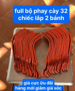 Full Bộ Lưỡi Phay Cày Xới Đất Màu Đỏ Đẹp Gồm 32 Phay 16 Trái + 16 Phải Dài 23cm Cao 4cm Dày 0.5cm Nặng 9kg