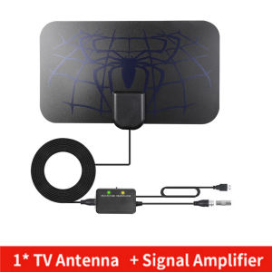 TV Antenna Free TV 4K 8K 25DB High Gain HD TV DTV Digital Active Indoor Aerial Flat Design With Amplifier 3000 Miles Booster EU Plug