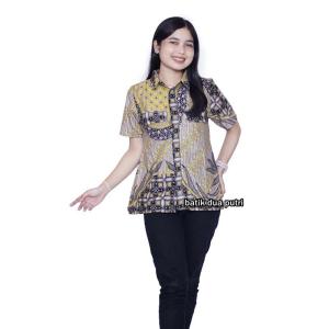 Batik Couple Lengan Pendek dan 7/8 Kemeja Batik Wanita Pria Blouse Batik nanas