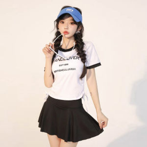 【Mermaid swimsuit】swimming suit for women 2024 swimming suit conservative motion style Swimwear swimsuit women 2 piece bath surfing skirt Short sleeve swimsuit swimingsuit women 泳衣女装 bikini swimwear women Short sleeved two-piece swimsuit
