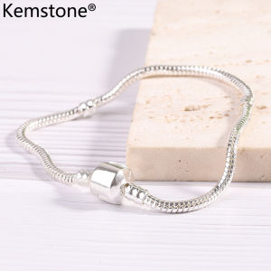 Kemstone Beads Classic Snake Bone Chain Copper Base Chain Link Bracelet Necklace Womens Jewelry Set