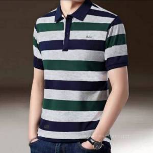 Optmz T-Shirt Printing Premium - Kaos Kerah Premium Levin Black - Kaos Polo Pria Trend