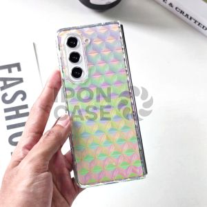 Case Aurora Gradient For Samsung Galaxy Z FOLD 4 / Z FOLD 5 / Z FOLD 6 / Layar Lipat Fashion Simple Color Plating Casing Pelindung Anti Guncangan IP-215
