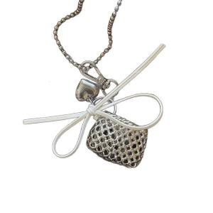 Small Bag Pendant Necklace Modern Adjustable Necklace Alloy Texture Fashion and Trendy Suitable for Women