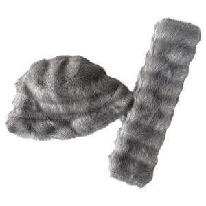 KODUS Thick Winter Hat Scarf Set Windproof Warm Faux Fur Hat Scarf Set Fashion Ear Protection Fur Snood Scarf Winter