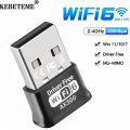 KEBETEME WIFI 6 USB Adapter AX300 Network Card Mini USB Dongle 2.4GHz 802.11AX Wireless Dongle Receiver For Win 7/10/11 Drive Free. 