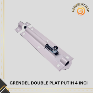 Slot Grendel Double Plat 4 Inci Warna Putih untuk Safety & Security