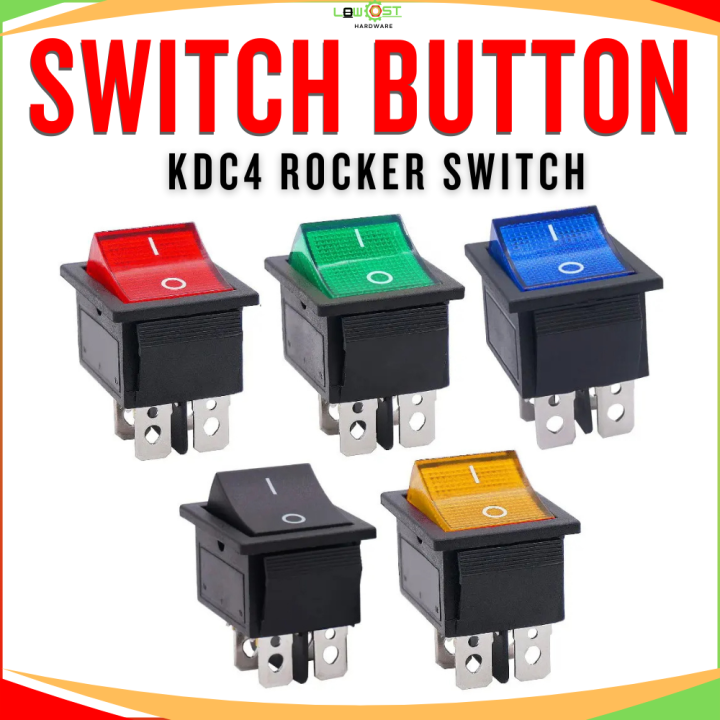Mini Push Button Switch Button KCD4 Rocker Switch ON and OFF Switch ...