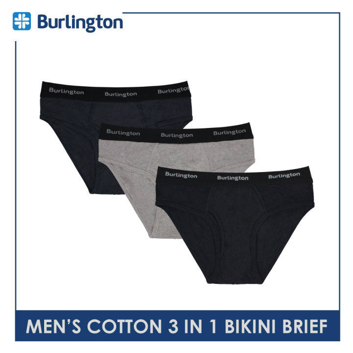 Burlington Men's Cotton Bikini Brief 3 pieces in a pack GTMBCG1 | Lazada PH