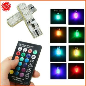 2pcs Lampu Senja LED T10 Super Terang RGB Remote 16 Warna 5050 SMD 12V Bisa Untuk Mobil Motor BB