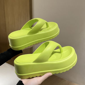 Free Shipping New EVA Thick-Soled High-Heeled Flip-Flops For Women With A 7Cm Wedge Heel Designed To Increase Height And Provide A Comfortable Open-Toe Style