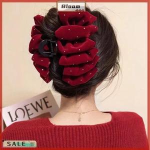 Follow Get New[Bloom Z] 1pc Black Red Velvet Bow Hairpin For Women Princess Head Grab Hair Claws Headdress Large Hair Clips Girls Hair Accessories