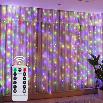 3M LED Curtain Lights with USB Remote Control Fairy Garland Lamp for Wedding Birthday New Year Party Decor Holiday Gift