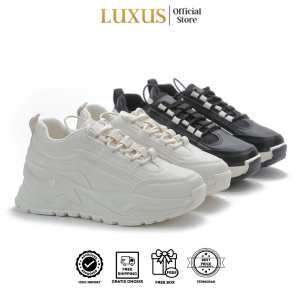 Luxus Mishil Sepatu Wanita Sneakers Beige Olahraga Trendy LX603