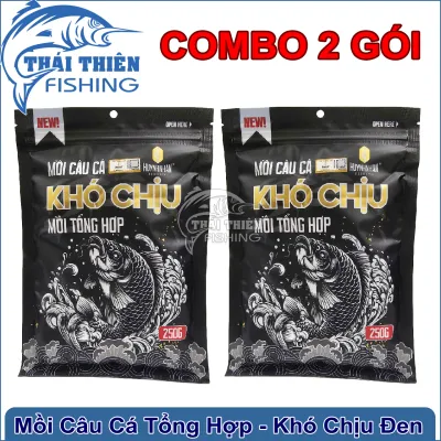 Combo 2 Gói Mồi Câu Cá Tổng Hợp Khó Chịu Đen 250g – Mồi Câu Cá Sông Hồ Dịch Vụ Cá Trắm Trôi Chép Rô Phi Mè Trê Tra Chim