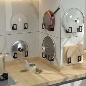 FILED GREEN🌈ที่วางเขียง สแตนเลส ที่วางฝาหม้อ ติอผนัง ที่แขวนของ ตะขอสแตนเลส ติดแบบไม่เจาะรู ใช้กาวที่แถม ติดแน่น ไม่หลุดง่าย รับน้ำหนักได้มากถึง 5 กิโลกรัม แข็งแรง