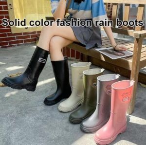 Step out in Style and Functionality with our Trendy Women's Tall Waterproof Boots: High-Top Rain Boots