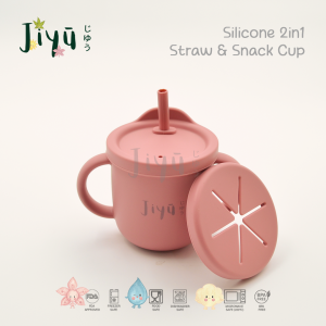 JIYU [JC-012 ] Silicone Glass with Straw / Gelas Silikon dengan sedotan  BPA FREE