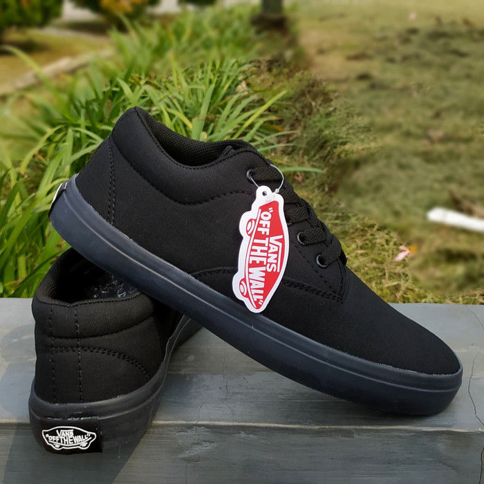 Sneakers] Sepatu Vans Era Authentic Hitam Polos Sepatu Sekolah