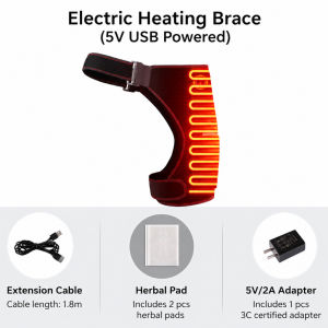 【SG】 Electric Heating Hip Brace with Massage Function USB Powered Warm Support Belt Adjustable Thermal Hip Protector