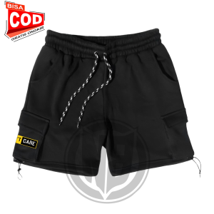 Newbie Aesthentic Celana Cargo Pendek Bahan Soft Fleece Celana Pendek Model Kantong Samping Pria Wanita Terbaru Terlaris Masa Kini