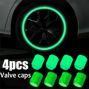 2022 Luminous Car Tire Valve Stem Caps Bolt-in Caps Car Truck Bicycle Wheel Tires Valves Tire Stem Air Caps 4pieces